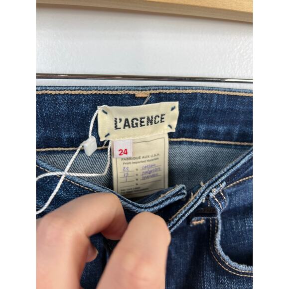 NWT L'Agence High Line High Rise Distresses Skinny Denim Jeans Vintage Destruct - Picture 5 of 8